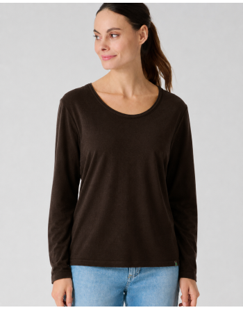 Longsleeve Damen Hanf/Biobaumwolle Casual fit - espresso [f0149a9b733acffaedbb78b41b5eecd0]