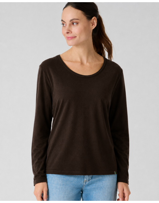 Longsleeve Damen Hanf/Biobaumwolle Casual fit - espresso [f0149a9b733acffaedbb78b41b5eecd0]