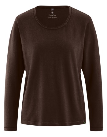 Longsleeve Damen Hanf/Biobaumwolle Casual fit - espresso [9818af1b9c9a9647201bbfaa5f7fb3cd]