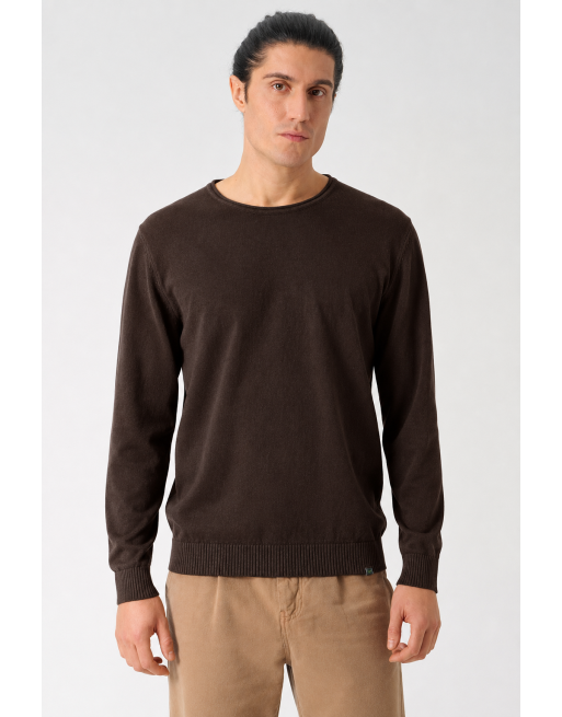 Sweater mit gerolltem Kragen Herren Hanf/Biobaumwolle Normal Fit - espresso [20496945a5ea9278350105905dda611b]