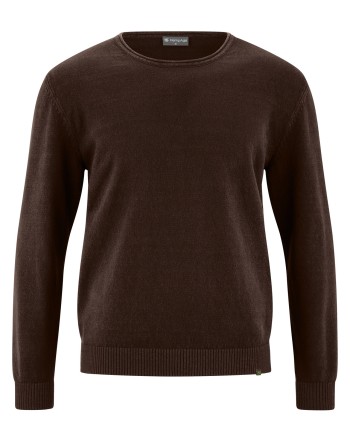 Sweater mit gerolltem Kragen Herren Hanf/Biobaumwolle Normal Fit - espresso [9b31afbeac77f5973b4fefcccb6b990c]