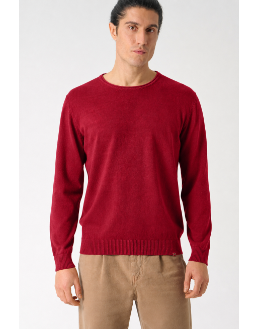 Sweater mit gerolltem Kragen Herren Hanf/Biobaumwolle Normal Fit - ruby [e456ea40621f33200a3ac6fa4ffa461b]