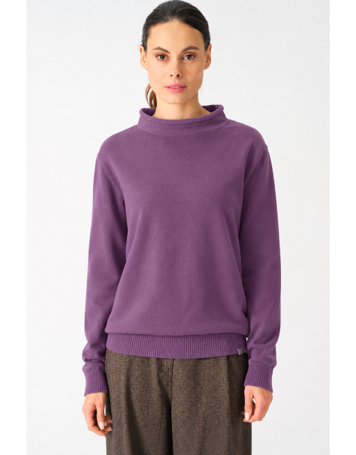 Recycled Rollkragen Sweater Damen Hanf/Biobaumwolle Normal Fit - amethyst [e1be872c5dd4b30c0cb53bfc2047346e]