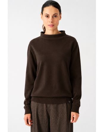 Recycled Rollkragen Sweater Damen Hanf/Biobaumwolle Normal Fit - espresso [768674cb60d691abcb84eb492b11978a]