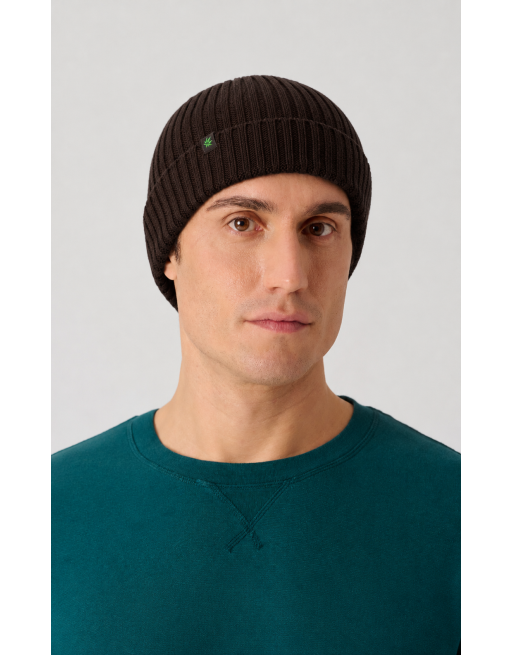 Strickmütze recycled Hanf/Biobaumwolle - espresso [75d8d167d97f6c17fed9037c99406fd9]