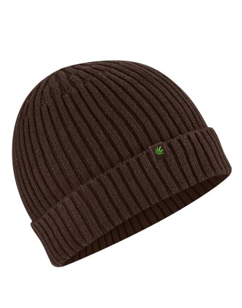 Strickmütze recycled Hanf/Biobaumwolle - espresso [6e7623cbe1eedbc4e159030901376d68]