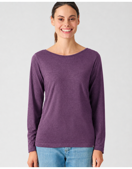Damen Longsleeve U-Boot Ausschnitt Lyocell (Hanf) Normal fit - amethyst [dcaba4f28c008f6198f28c458750e548]