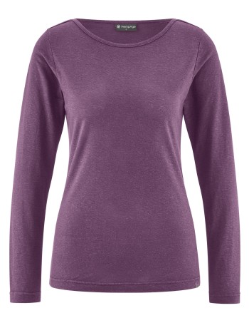 Damen Longsleeve U-Boot Ausschnitt Lyocell (Hanf) Normal fit - amethyst [729fef0444978deeb7ac7cd69df51be9]