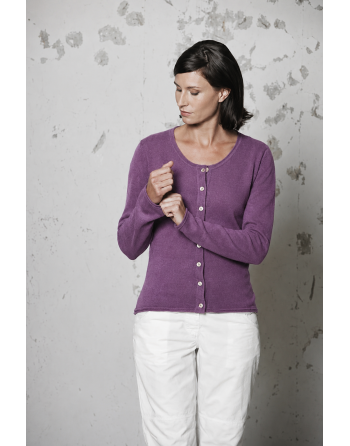 Gestrickter Cardigan recycled Hanf/Biobaumwolle Damen - Normal Fit - amethyst [3cbf933e9d5f520f6288f33ef9a0ffa3]