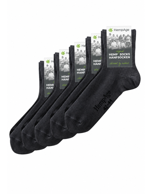 Klassische 90% Hanfsocke 5er Set - black [89f0f4e360f7a49cb15a108ecdfeb8c3]