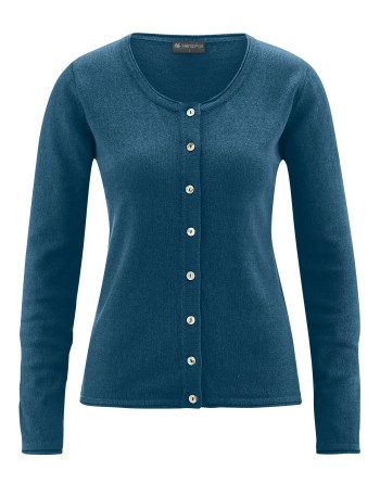 Gestrickter Cardigan recycled Hanf/Biobaumwolle Damen - Normal Fit - reef [bff54131c47d7db137ee9ba4f3ca6d29]